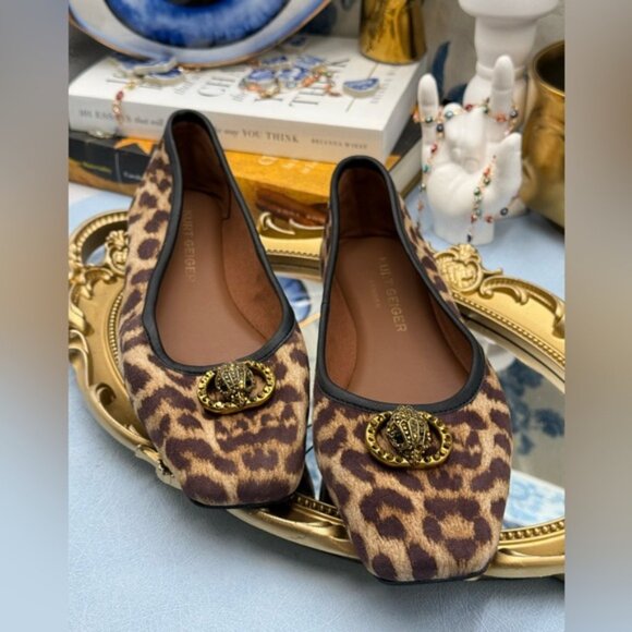 🆕 KURT GEIGER LONDON 🧿 NWOB Chelsea Leopard Print Ballet Flat, Sz 37 US 7 - Picture 12 of 16